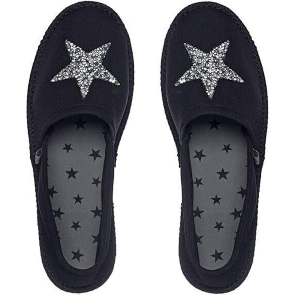 Showaflops Womens 5/6 Espadrille Style Neoprene Slip On Flat with Faux Jute Sole